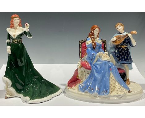 A Royal Worcester figure group, for Compton &amp; Woodhouse, Sweet Lady Fair, CW685, sculpted by Peter Holland, limited editi