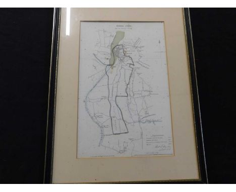 ROBERT DAWSON: KINGS LYNN FROM THE ORDNANCE SURVEY, part coloured litho plan circa 1832, approx 395 x 215 mm