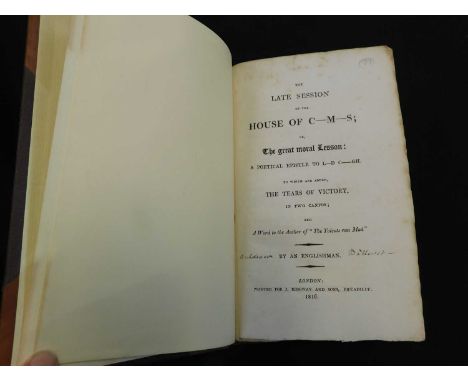 HENRY BATHURST BISHOP OF NORWICH (ATTRIBUTED TO) "AN ENGLISHMAN": THE LATE SESSION OF THE HOUSE OF C-M-S OR THE GREAT MORAL L