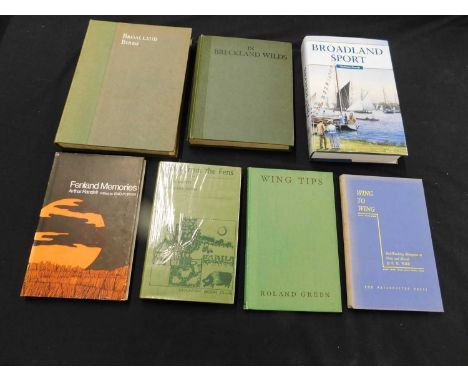 E L TURNER: BROADLAND BIRDS, London, Country Life, 1924 first edition, 4to, original cloth back boards plus ROLAND GREEN: WIN