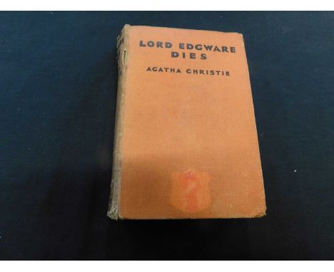 AGATHA CHRISTIE: LORD EDGWARE DIES, London, W Collins for The Crime Club, 1933, first edition, inscription on ffep, original 