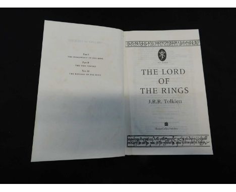 JOHN RONALD REUEL TOLKIEN: THE LORD OF THE RINGS, London, Harper Collins, 1992, deluxe edition, india paper, original calf gi