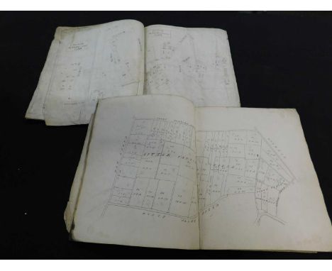 Packet - 2 vintage various farm and land plans with manuscript references circa 1824 Wisbech area (2)