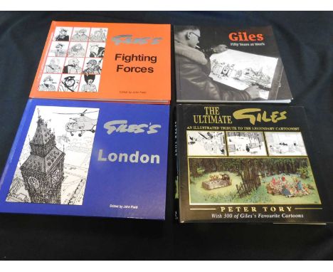 PETER TORY: 4 Titles: GILES A LIFE IN CARTOONS, 1992, first edition, oblong 4to, original cloth d/w, THE GILES FAMILY, 1993, 