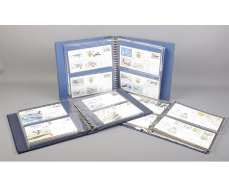A good collection of RAF signed/unsigned first day covers spread across three albums (approximately 96 in total).  