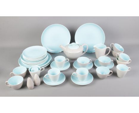 A Poole pottery tea service including teapot, plates, cups, etc. Approx. 40 pieces.  