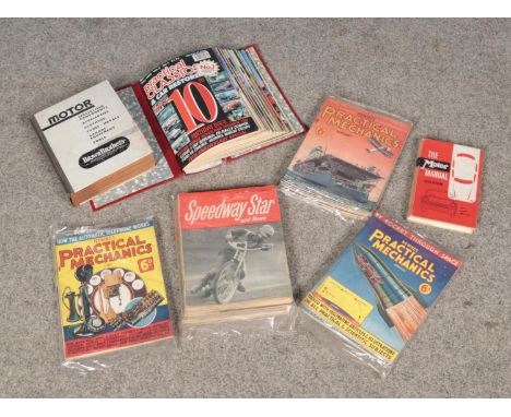 A collection of automobile and mechanics related magazines and annuals including Practical Mechanics, Practical Classics and 