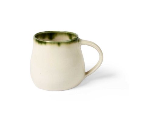 § Edmund De Waal (British 1964-) Cup impressed artist's seal, porcelain, green glaze to the rimDimensions:6.8cm high (2 5/8in