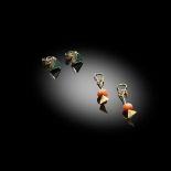 Y § Breon O'Casey (British 1928-2011) Two Pairs of Earrings