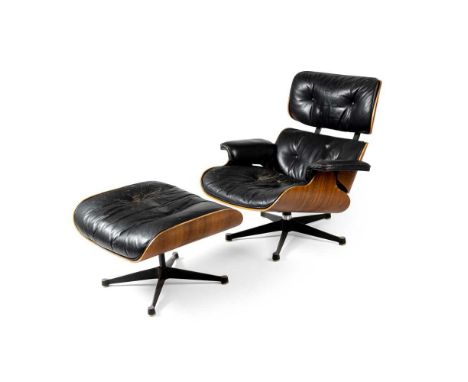Y Charles &amp; Ray Eames (American 1907-1978 &amp; 1912-1988) Lounge Chair &amp; Ottoman, designed 1956 model nos. 670 and 6