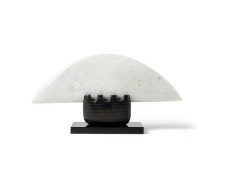 Peter Hayes (British 1946-) Marble 'Cutting Edge', 2014 signed and dated (to base), marble, on slate baseDimensions:22.5cm hi