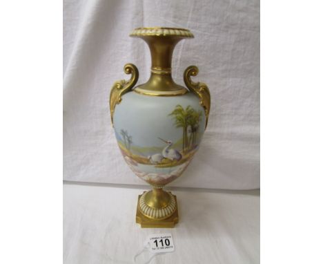 Royal Worcester oviform vase [shape 1969] decorated with birds and signed W Powell - Circa 1911 (H: 31cm)Condition Report: Th