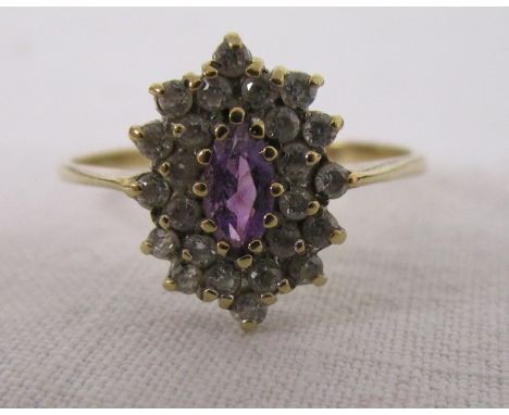 Gold amethyst &amp; stone set ring