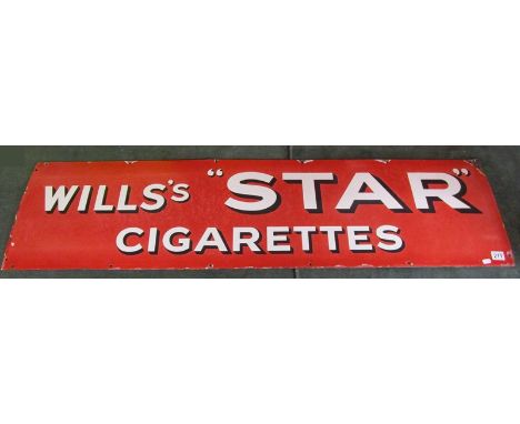 Enamel sign - Will's Star Cigarettes (38cm x 152cm)