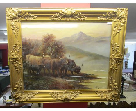 Oil - Highland cattle by R McCullam
