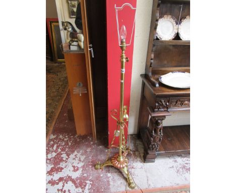 Decorative brass standard lamp