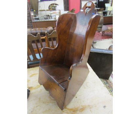 Early mahogany child's commode rocking chair - H: 70cm