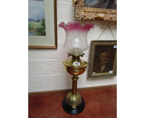 Victorian brass oil lamp