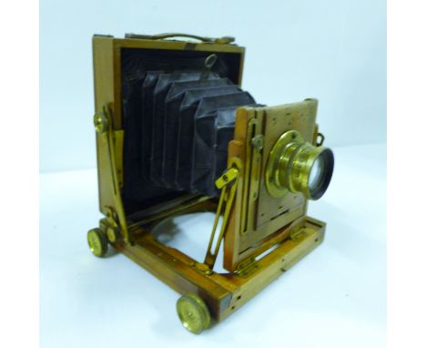 An antique Lancaster &amp; Co. field camera. 