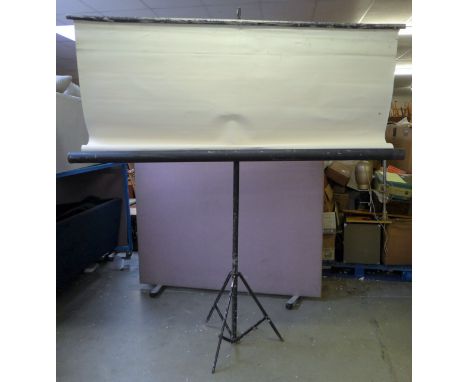 A large free-standing projector screen measuring 270cm H x 240 W (height including stand) 