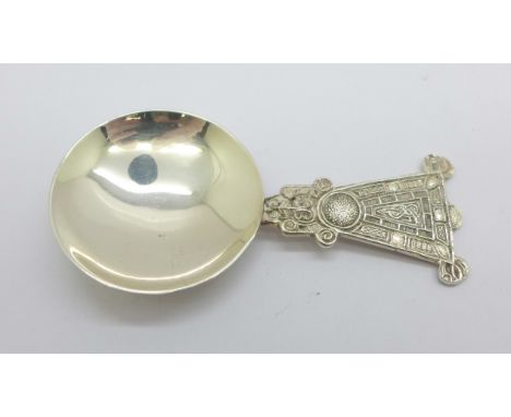 An Irish silver caddy spoon, Dublin 1973, with European Community commemorative mark 