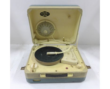 A vintage Philips 'Disc Jockey Major' portable record player 