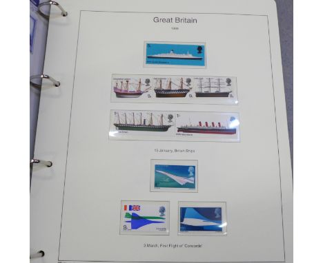 A folder containing seven Great Britain Stamp Collection pages, 1969 to 1970 