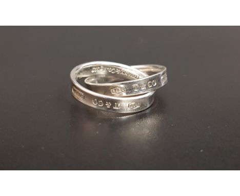 TIFFANY & CO. SILVER INTERLOCKING CIRCLES RINGfrom the Tiffany 1837 collection, ring size L 