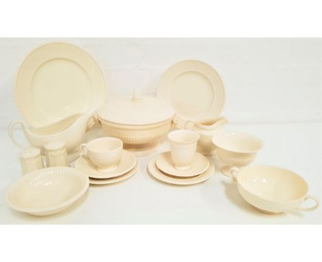 EXTENSIVE WEDGWOOD OF ETRURIA CREAMWARE DINNER SERVICEin the Edme pattern, comprising dinner plates, side plates, entree plat