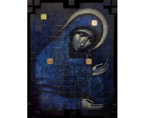 VLADYKA, SVYATOSLAV (Ukrainian, b.1975) "Don't cry for me mother", Blue / Akra Tapeinosis', block mosaic image of the Mother 