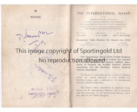 ATHLETICS 1936   Programme, possibly minus covers for athletics International, GB v USA arranged after the 1936 for the Ameri