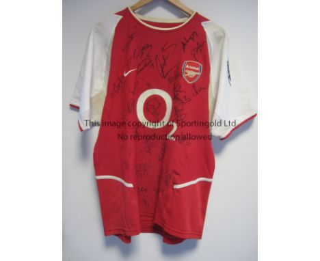 ARSENAL INVINCLIBLES SIGNED SHIRT     Arsenal red signed shirt from the invincible season 2003/04. Signed by 24 including Wen