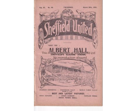 CUP SEMI-FINAL 1924    Official programme, FA Cup Semi-Final, Burnley v Aston Villa, 29/3/1924 at Sheffield United, Villa won