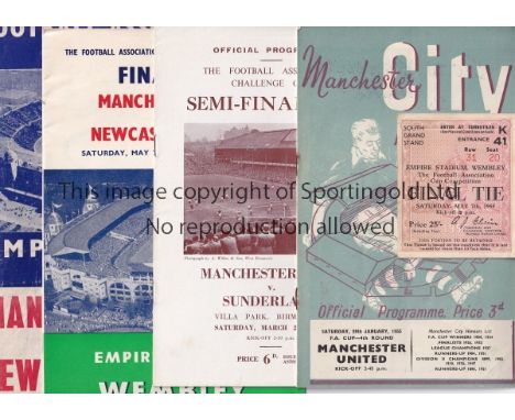 FA CUP 1955 - MAN CITY   Three programmes, Cup Final ticket and songsheet. Programmes are for Cup 5th Round v Man Utd 29/1/55