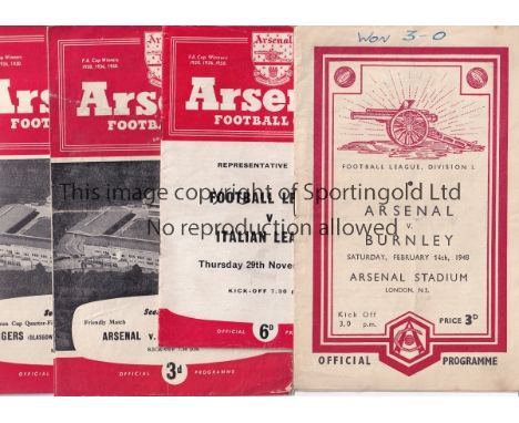 ARSENAL    A collection of  70 Arsenal Home programmes 1948-1971 almost all 1st team includes a few Reserves eg Portsmouth(SP