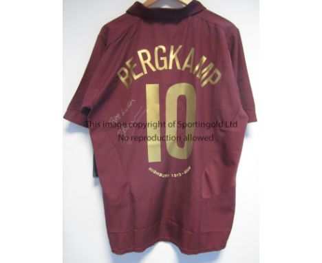 ARSENAL BERGKAMP SIGNED SHIRT    Arsenal redcurrant signed shirt from Arsenal's last season at Highbury2005/6 with Bergkamp 1