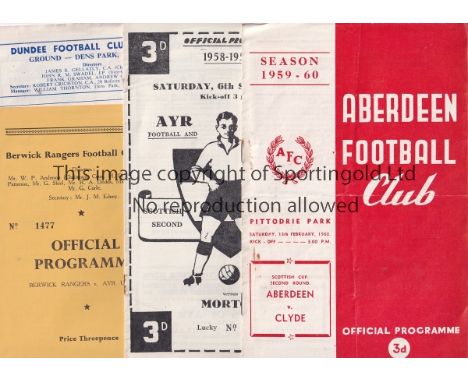 SCOTTISH 1950's   A collection of 25 Scottish League and Cup programmes from the late 1950's to include matches at Aberdeen ,