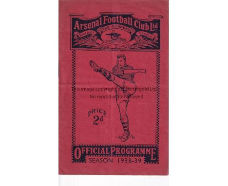 CUP SEMI-FINAL 1939   Official programme, Cup Semi-Final, Portsmouth v Huddersfield, 25/3/1939 at Arsenal. Portsmouth won 2-1