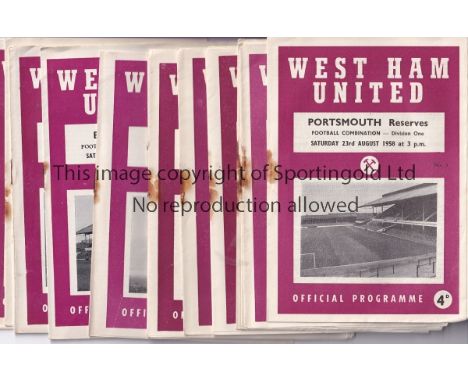 WEST HAM    A collection of 22 West Ham Home Reserves programmes all from 1958/59 a complete set of 17 Football Combination m