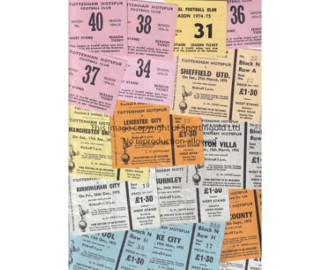 TOTTENHAM HOTPSUR TICKETS    Sixteen tickets, of which 15 are homes for season 1975/6 including Liverpool, Leeds Utd., Manche