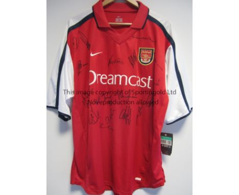 ARSENAL DOUBLE WINNING SIGNED SHIRT  Arsenal red signed shirt from the 2001/02 double winning season. Signed by 20 including 