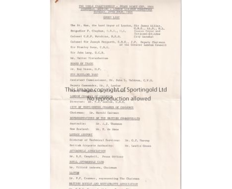 WORLD CUP 1966   Five pages relating to the first meeting of the London Liaison Committee , Tuesday 27th July 1965 for the Wo
