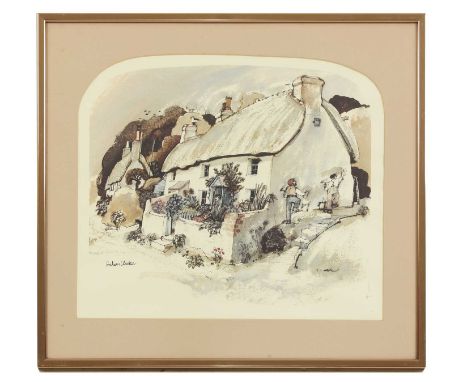 *Graham Clarke (b.1941)'Reluctant Chippy'; Re-tiling Adams Well';'Wall Building';'Old Henrys';'The Thatchers', and'Smarten Up
