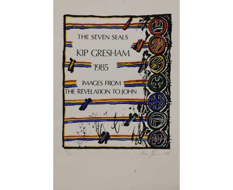 *Kip Gresham (b.1951) 'The Seven Seals - Images from The Revelation to John'a folio, with seven sheets and a title sheet, sig