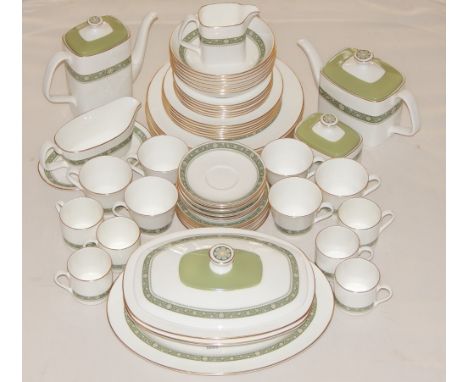 A Royal Doulton part tea service, with silvered rim, together with gilt and floral side plates.