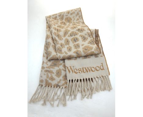 A Vivienne Westwood Man Range animal print wool scarf.