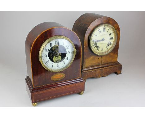 A Camerer Kuss & Co domed case mantel clock, the face marked 186 Uxbridge Rd, Shepherds Bush, together with a Eureka mantel c