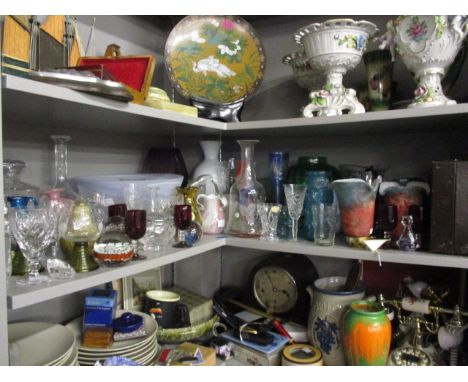 Mixed glassware to include Orrifors, Stuart Webb, Mdina and a quantity of decanter stoppers