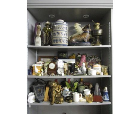 A mixed lot to include a West German vase, a Lantern, Goebel, Wedgwood and many other items