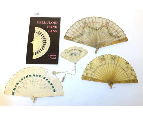 Celluloid Hand Fans, by Cynthia Fendell 2001. Together with Three Small Celluloid Brisé Fans for Young Girls, early 20th cent
